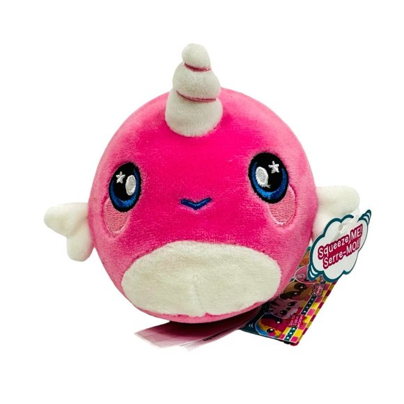 Narcissa Narwhal Squeezamal Plush Toy Unicorn w/Moon & Star Eyes - NWT - Picture 1 of 8
